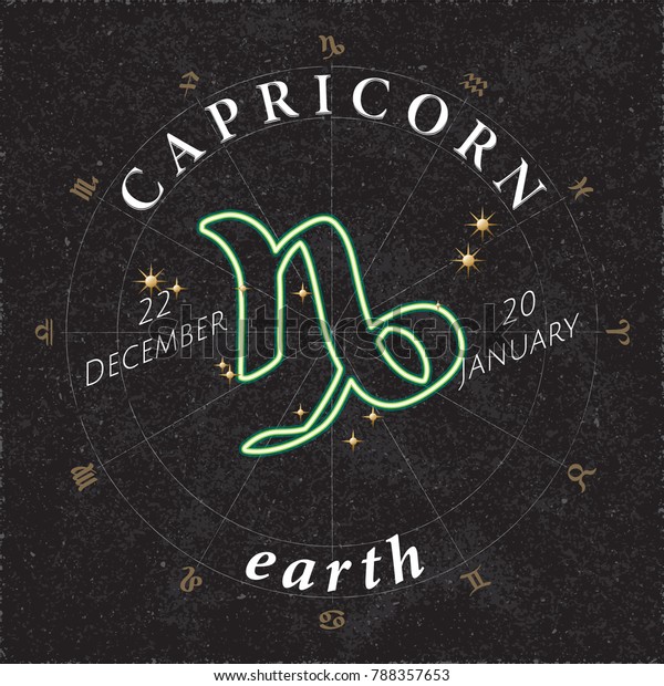 Zodiac Sign Capricorn Inverted Logo Earth Stock Vector (Royalty Free ...