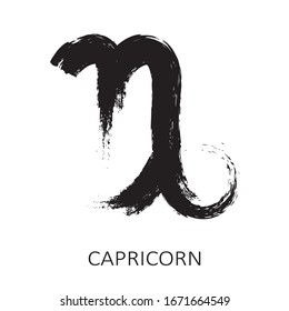 Zodiac sign Capricorn isolated on white background. Zodiac constellation. Design element for horoscope and astrological forecast. Hand drawn style. Vector illustration.