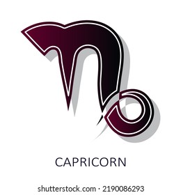 Zodiac sign Capricorn isolated on white background. Zodiac constellation. Vector illustration. Flat design element for horoscope and astrological forecast. Vector illustration.