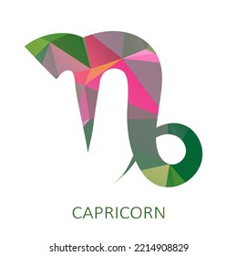 Zodiac sign Capricorn isolated on white background. Zodiac constellation. Flat design element for horoscope and astrological forecast. Vector illustration.