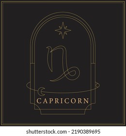 Zodiac Sign Capricorn Line Art Astronomy Tarot