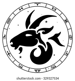 zodiac sign Capricorn, vector illustration