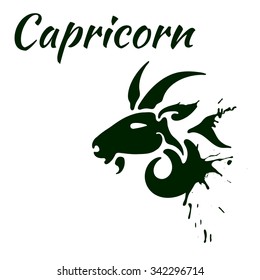 zodiac sign Capricorn, vector illustration