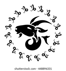 zodiac sign Capricorn, vector illustration