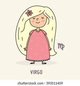 Zodiac sign cartoon vector illustration. virgo