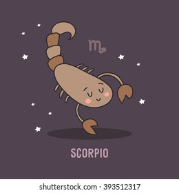 Zodiac sign cartoon vector illustration. scorpio