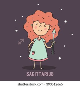 Zodiac sign cartoon vector illustration. sagittarius