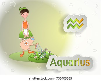 Zodiac sign cartoon vector illustration.Astrological symbol. 