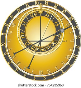 Zodiac sign Clock - vector graphic
