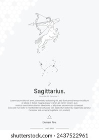 Zodiac sign constellations sagittarius vector illustration wall decor ideas. sagittarius sign logos icon vector illustration