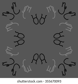 Zodiac sign , doodles, hole,taurus,capricorn,virgo, circular pattern. Hand drawn.