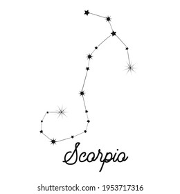 Zodiac sign in the form of a constellation in the sky. Stars and lines.