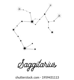 Zodiac sign in the form of a constellation in the sky. Stars and lines.