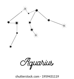 Zodiac sign in the form of a constellation in the sky. Stars and lines.