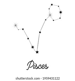 Zodiac sign in the form of a constellation in the sky. Stars and lines.