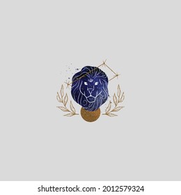 zodiac sign galaxy logo colored vector
