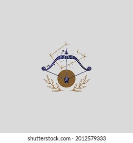 zodiac sign galaxy logo colored vector