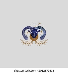 zodiac sign galaxy logo colored vector
