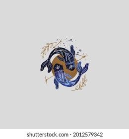 zodiac sign galaxy logo colored vector