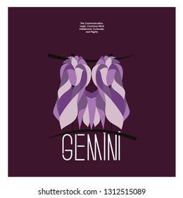 zodiac sign gemini art vector