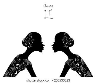 Zodiac sign gemini. fashion girl