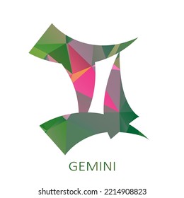 Zodiac sign Gemini isolated on white background. Zodiac constellation. Flat design element for horoscope and astrological forecast. Vector illustration.