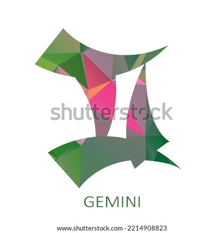 Zodiac sign Gemini isolated on white background. Zodiac constellation. Flat design element for horoscope and astrological forecast. Vector illustration.