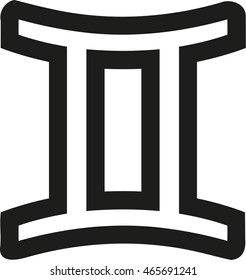 Zodiac sign gemini outline