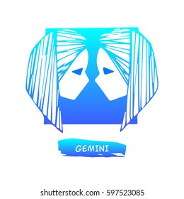Zodiac sign Gemini vector