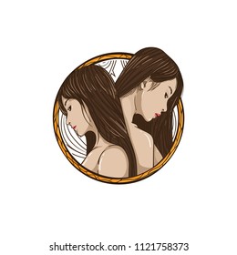 Zodiac Sign Gemini Vector Illustration