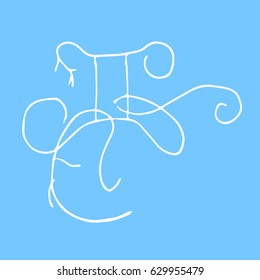 Zodiac sign Gemini vector illustration. Cloth design, wallpaper, wrapping, textiles, paper, cards, invitations, holiday