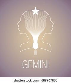 Zodiac Sign. Gemini. Vector Illustration
