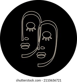 Zodiac sign Gemini.
Vector image.