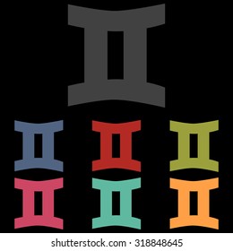 Zodiac sign Gemini. Vector zodiac signs set.