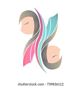 Zodiac sign Gemini vector and white background with golden ratio design