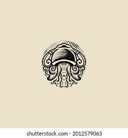 zodiac sign hand drawn black and white 