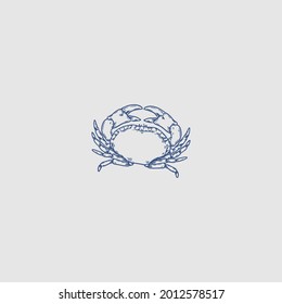 zodiac sign hand drawn logo blue color