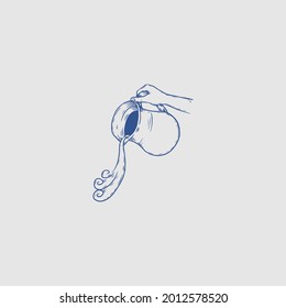 zodiac sign hand drawn logo blue color
