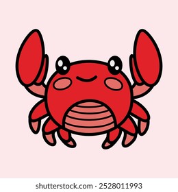 zodiac sign, horoscope sign, cute red crab, vector illustration, cartoon style, cancer sign