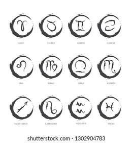 Zodiac sign icon set vector illustration