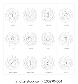 Zodiac sign icon set vector illustration