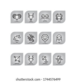 Zodiac Sign Icon In Trendy Design Vector Eps 10