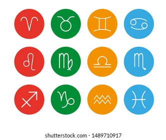 Zodiac sign icon. Vector illustration, flat design.