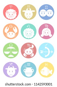 Zodiac sign icons set