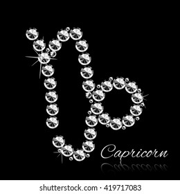 Zodiac sign isolated on black background. Vector art.