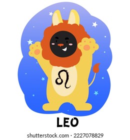 Zodiac sign Leo. Black rabbit vector illustration