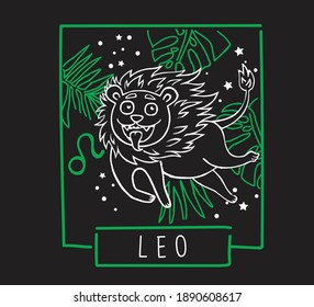 Zodiac Sign Leo doodle art