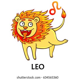 Zodiac sign Leo. Fantastic animation animal. Vector illustration isolated on a white background.