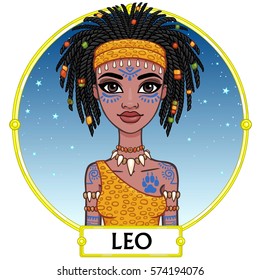 Zodiac Sign Leo Fantastic Princess Animation Stock Vector (Royalty Free ...