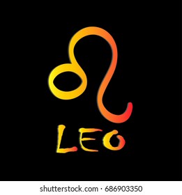 Zodiac sign Leo isolated. Design element for flyers or greeting cards.
